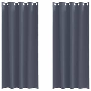 Závěsy na zatemnění s kroužky 2 pcs Antracit 245 x 140 cm - obrázek 2