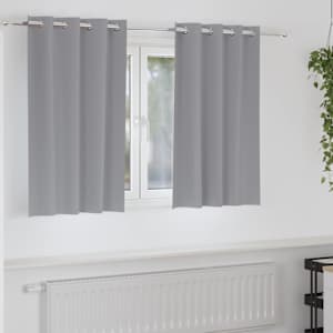Závěsy na zatemnění s kroužky 2 pcs Světle šedá 140 x 140 cm - obrázek 1