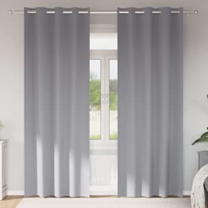 Závěsy na zatemnění s kroužky 2 pcs Světle šedá 225 x 140 cm - obrázek 1