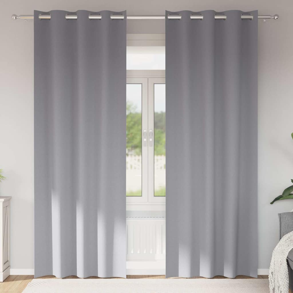 Okenice so záclonami 2 pcs Svetlosivá 260 x 140 cm Polyester 4107347
