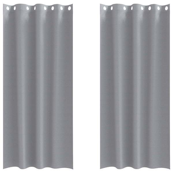 vidaXL Kardinad r&otilde;ngastega 2 tk Helehall 260 x 140 cm Pol&uuml;ester