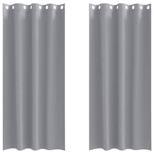 Závěsy na zatemnění s kroužky 2 pcs Světle šedá 260 x 140 cm - obrázek 2