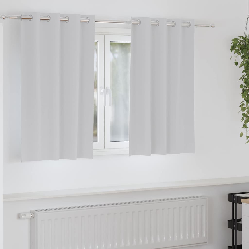 Gardiner med gardiner 2 pcs Lys grå 140 x 140 cm Polyester