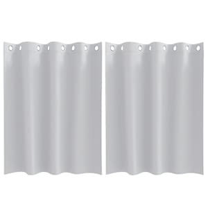 Závěsy na zatemnění s kroužky 2 pcs Světlá šedá 140 x 140 cm - obrázek 2