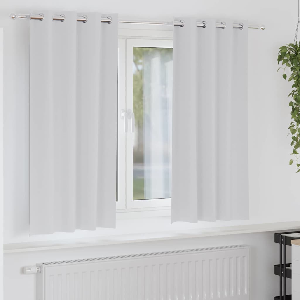 Gardiner med gardiner 2 pcs Lys grå 175 x 140 cm Polyester