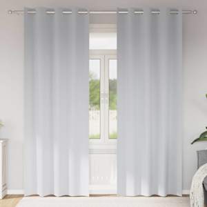Závěsy na zatemnění s kroužky 2 pcs Světlá šedá 260 x 140 cm - obrázek 1