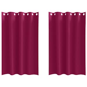 vidaXL Kardinad r&otilde;ngastega 2 tk Veinpunane 175 x 140 cm Pol&uuml;ester