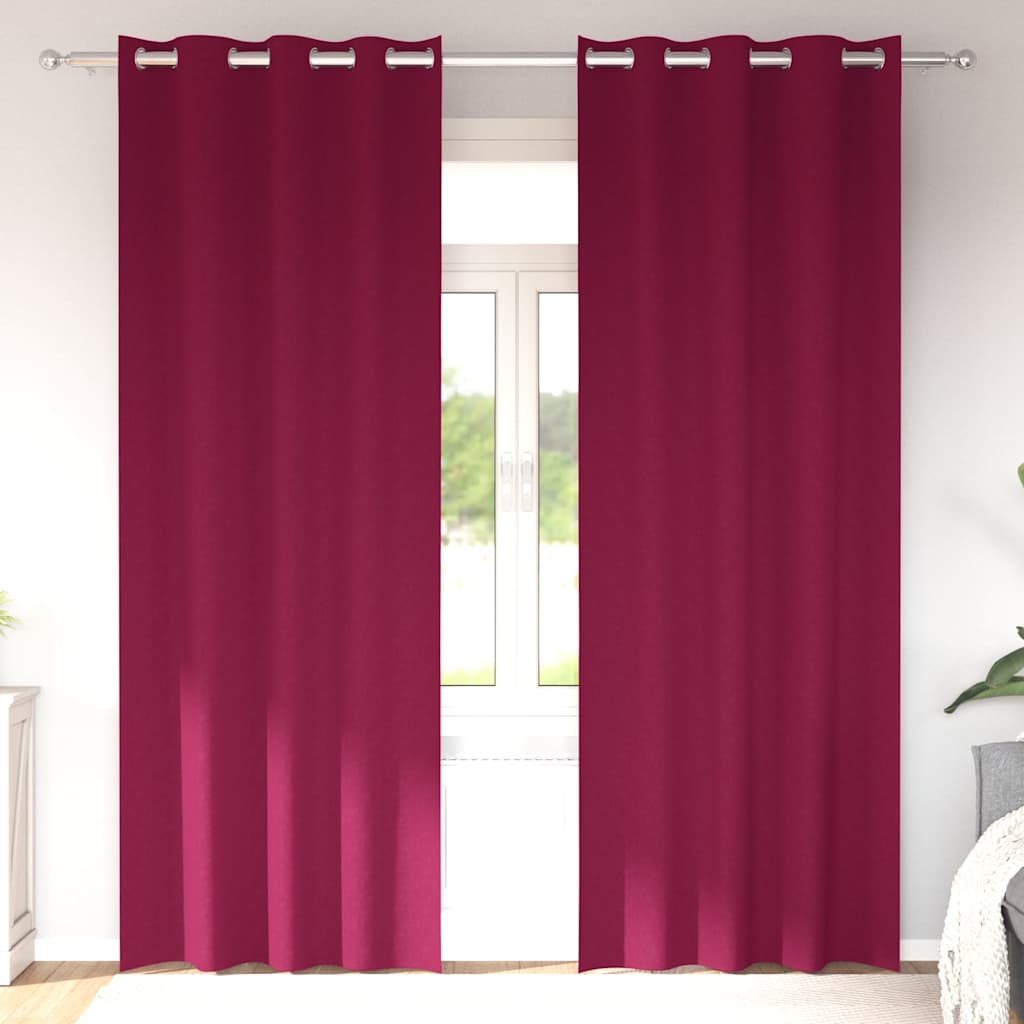 Kardinaid kardinatega 2 pcs Veinpunane 225 x 140 cm Polüester