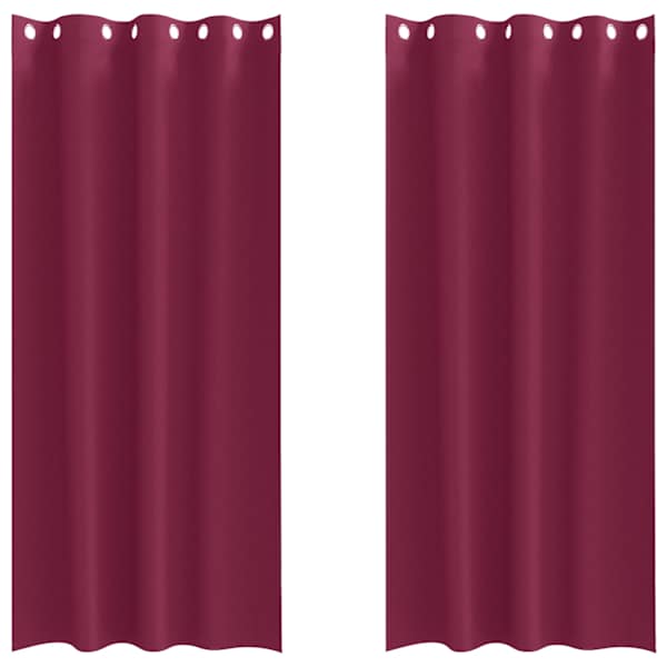 vidaXL Kardinad r&otilde;ngastega 2 tk Veinpunane 245 x 140 cm Pol&uuml;ester