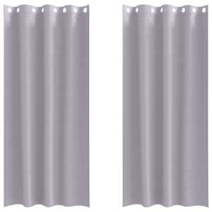 Závěsy na zatemnění s kroužky 2 pcs Metalická šedá 245 x 140 cm - obrázek 2