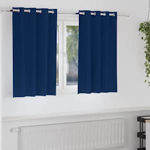 Závěsy na zatemnění s kroužky 2 pcs Tmavě modrá 140 x 140 cm