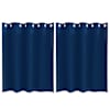 vidaXL Kardinad r&otilde;ngastega 2 pcs Tumesinine 140 x 140 cm Pol&uuml;ester