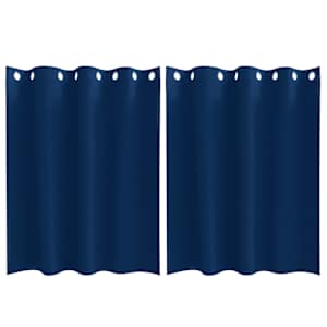 Závěsy na zatemnění s kroužky 2 pcs Tmavě modrá 140 x 140 cm - obrázek 2