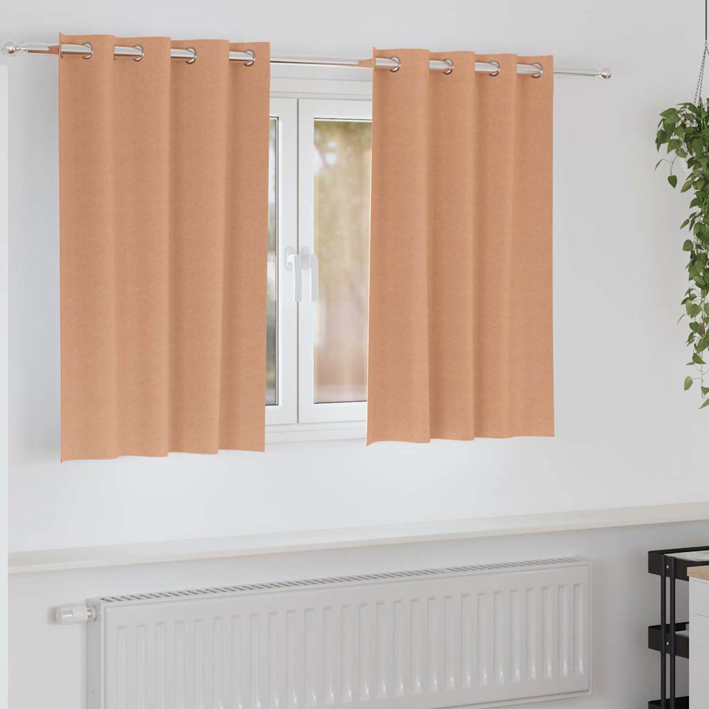 Gardiner med gardiner 2 pcs Lysebrun 140 x 140 cm Polyester