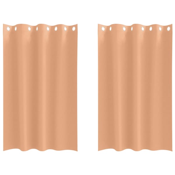 vidaXL Kardinad r&otilde;ngastega 2 tk Helepruun 175 x 140 cm Pol&uuml;ester