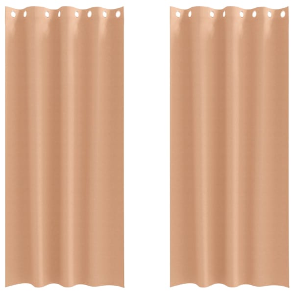 vidaXL Kardinad r&otilde;ngastega 2 tk Helepruun 225 x 140 cm Pol&uuml;ester