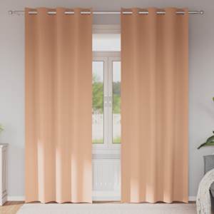 Závěsy na zatemnění s kroužky 2 pcs Světle hnědá 245 x 140 cm - obrázek 1