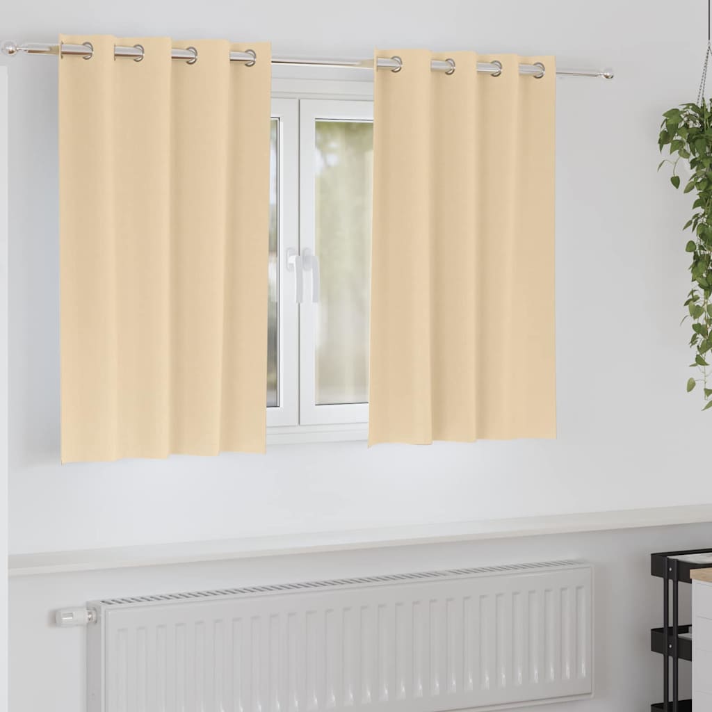 Gardiner med gardiner 2 pcs Creme 140 x 140 cm Polyester