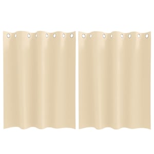 vidaXL Kardinad r&otilde;ngastega 2 tk Kreemjas 140 x 140 cm Pol&uuml;ester