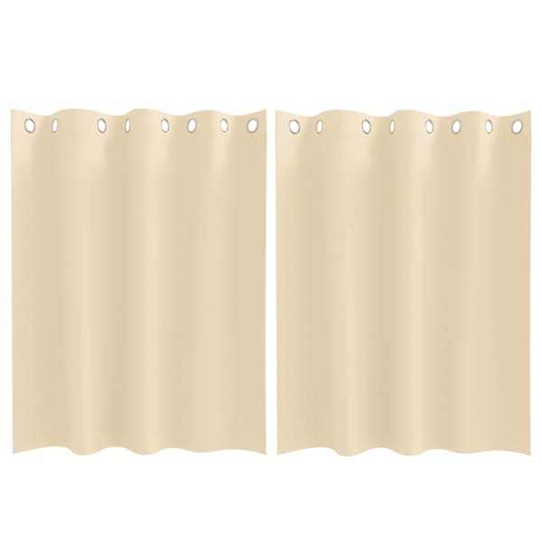 vidaXL Kardinad r&otilde;ngastega 2 tk Kreemjas 140 x 140 cm Pol&uuml;ester