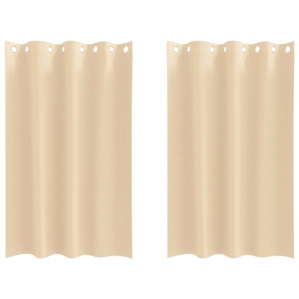 vidaXL Kardinad r&otilde;ngastega 2 tk Kreemjas 175 x 140 cm Pol&uuml;ester