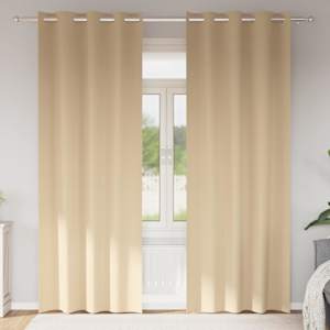 Závěsy na zatemnění s kroužky 2 pcs Krémová 225 x 140 cm - obrázek 1