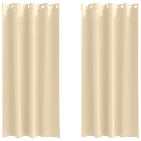 vidaXL Kardinad r&otilde;ngastega 2 tk Kreemjas 260 x 140 cm Pol&uuml;ester
