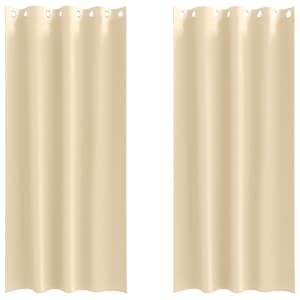 Závěsy na zatemnění s kroužky 2 pcs Krémová 260 x 140 cm - obrázek 2