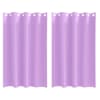 vidaXL Kardinad r&otilde;ngastega 2 tk Lilla 175 x 140 cm Pol&uuml;ester