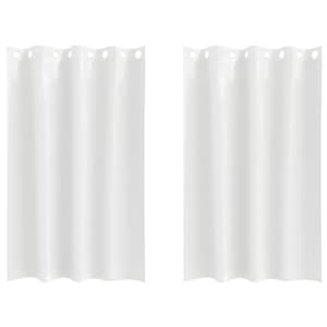 vidaXL Kardinad r&otilde;ngastega 2 tk PUHAS VALGE 175 x 140 cm Pol&uuml;ester