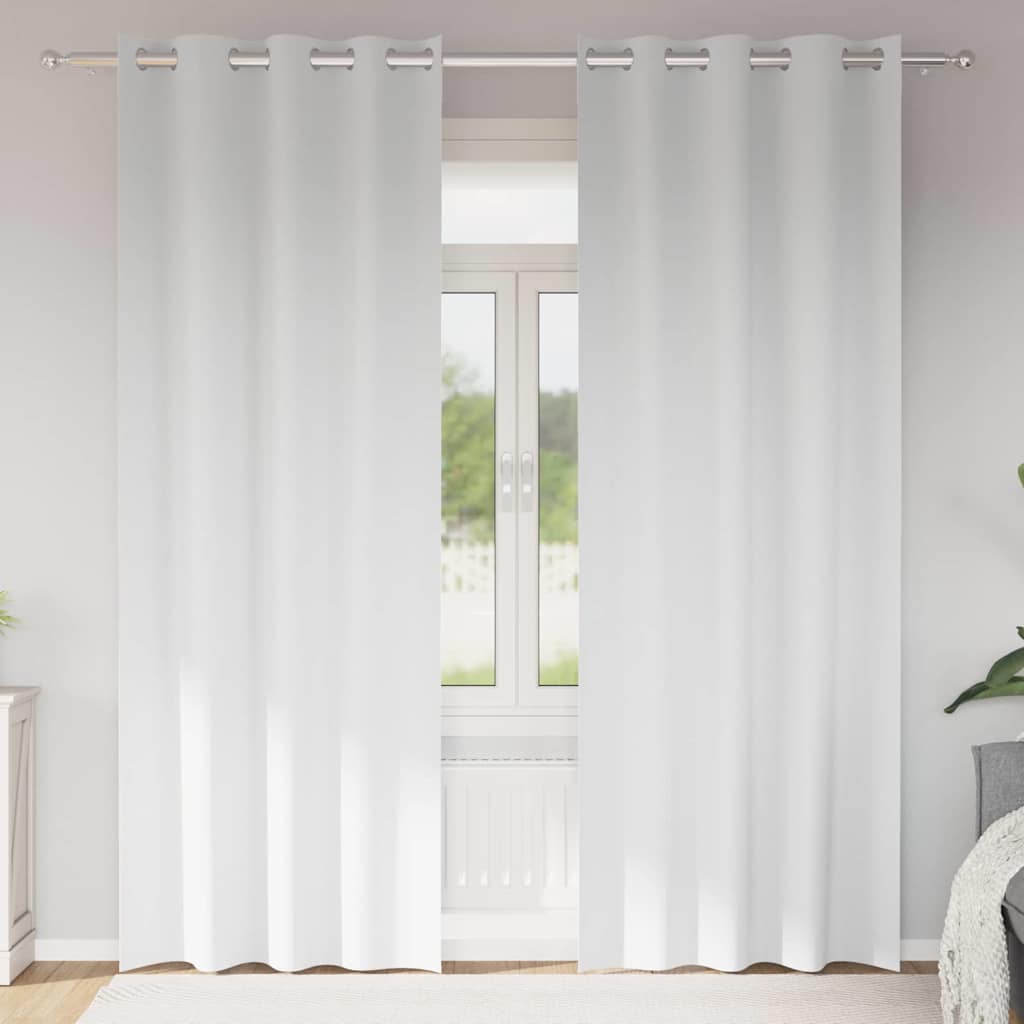 Okenice so záclonami 2 pcs Čistá biela 245 x 140 cm Polyester 4107386