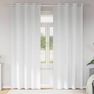 Závěsy na zatemnění s kroužky 2 pcs Úplně bílá 260 x 140 cm - obrázek 1