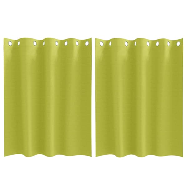 vidaXL Kardinad r&otilde;ngastega 2 tk Roheline 140 x 140 cm Pol&uuml;ester