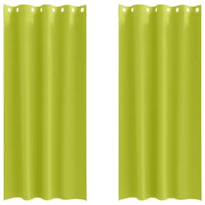 vidaXL Kardinad r&otilde;ngastega 2 tk Roheline 225 x 140 cm Pol&uuml;ester