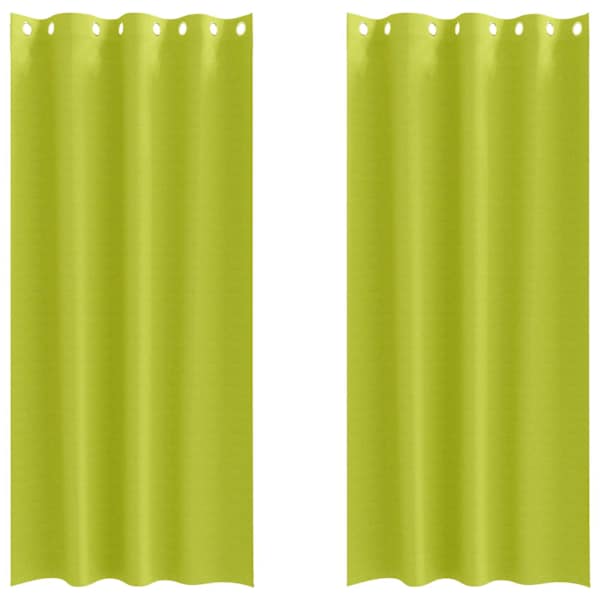 vidaXL Kardinad r&otilde;ngastega 2 tk Roheline 225 x 140 cm Pol&uuml;ester