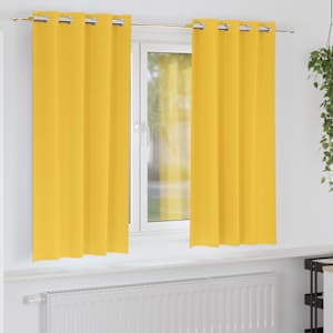 Závěsy na zatemnění s kroužky 2 pcs Hořčicově žlutá - obrázek 1