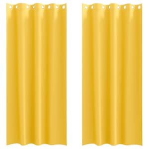 Závěsy na zatemnění s kroužky 2 pcs Hořčicově žlutá - obrázek 2