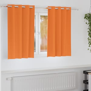 Závěsy na zatemnění s kroužky 2 pcs Jasně oranžová 140 x 140 cm - obrázek 1