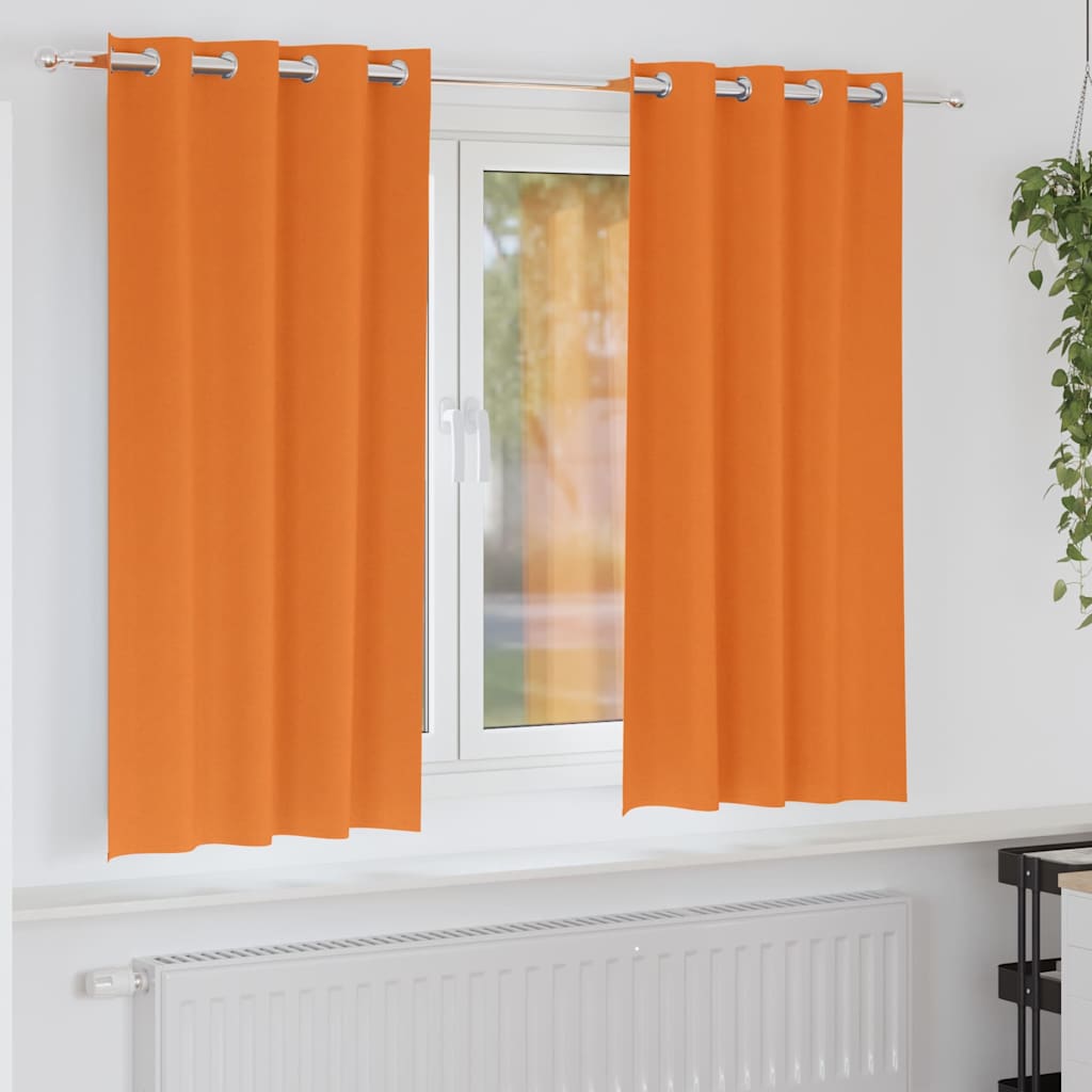 Gardiner med gardiner 2 pcs Lys orange 175 x 140 cm Polyester