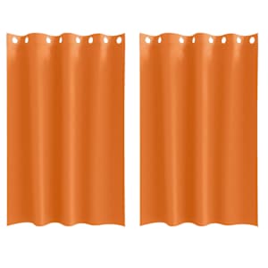 vidaXL Kardinad r&otilde;ngastega 2 tk Erk Oranž 175 x 140 cm Pol&uuml;ester