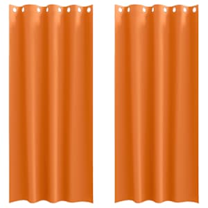 vidaXL Kardinad r&otilde;ngastega 2 tk Erk Oranž 225 x 140 cm Pol&uuml;ester