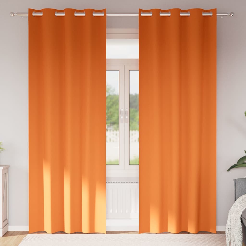 Gardiner med gardiner 2 pcs Lys orange 245 x 140 cm Polyester