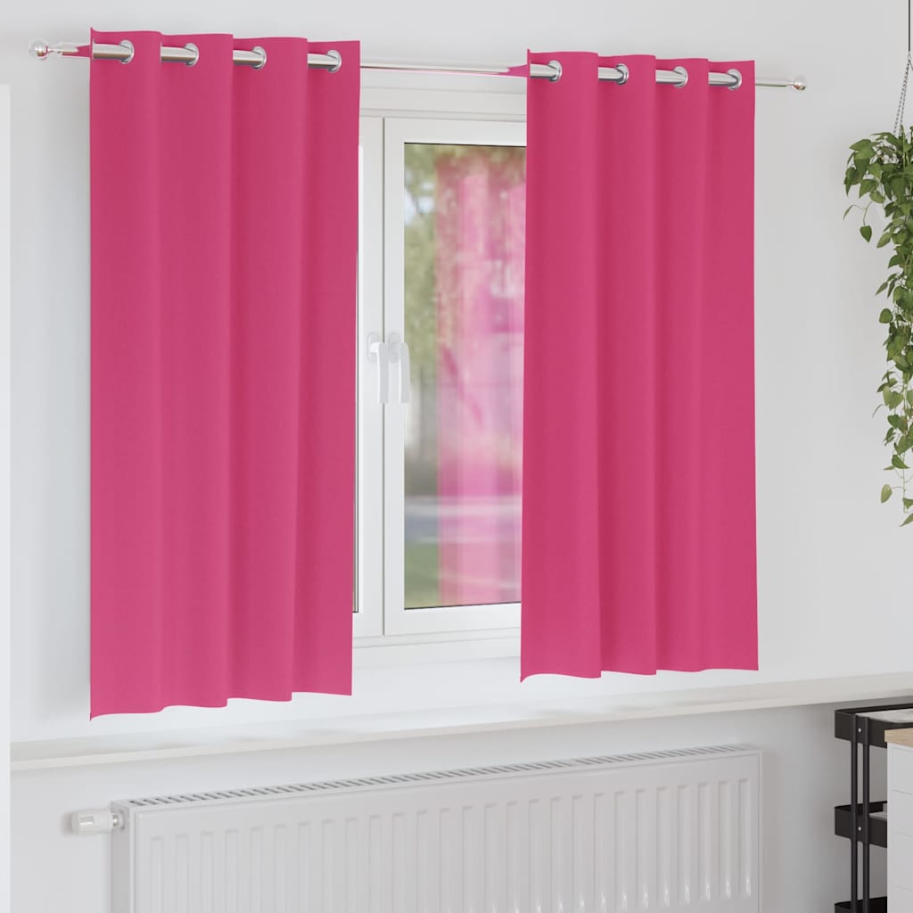 Gardiner med gardiner 2 pcs Lyserød 175 x 140 cm Polyester