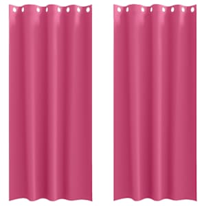 vidaXL Kardinad r&otilde;ngastega 2 tk Erk Roosa 225 x 140 cm Pol&uuml;ester