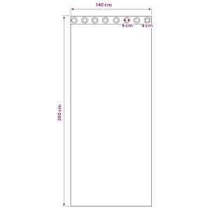Závěsy na zatemnění s kroužky 2 pcs Jasně růžová 260 x 140 cm - obrázek 8