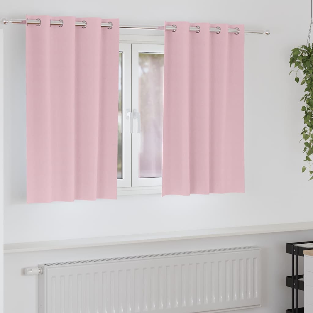 Gardiner med gardiner 2 pcs Baby lyserød 140 x 140 cm Polyester