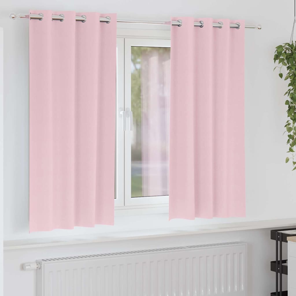 Gardiner med gardiner 2 pcs Baby lyserød 175 x 140 cm Polyester