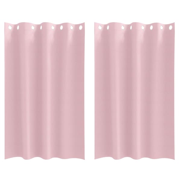 vidaXL Kardinad r&otilde;ngastega 2 tk Beebiroosa 175 x 140 cm Pol&uuml;ester