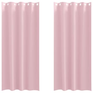 Závěsy na zatemnění s kroužky 2 pcs Bledě růžová 225 x 140 cm - obrázek 2