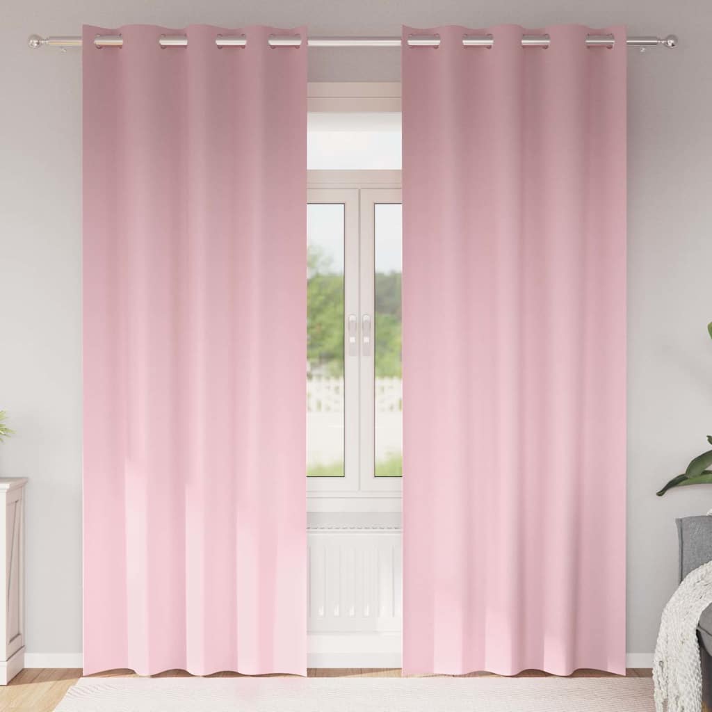Gardiner med gardiner 2 pcs Baby lyserød 245 x 140 cm Polyester
